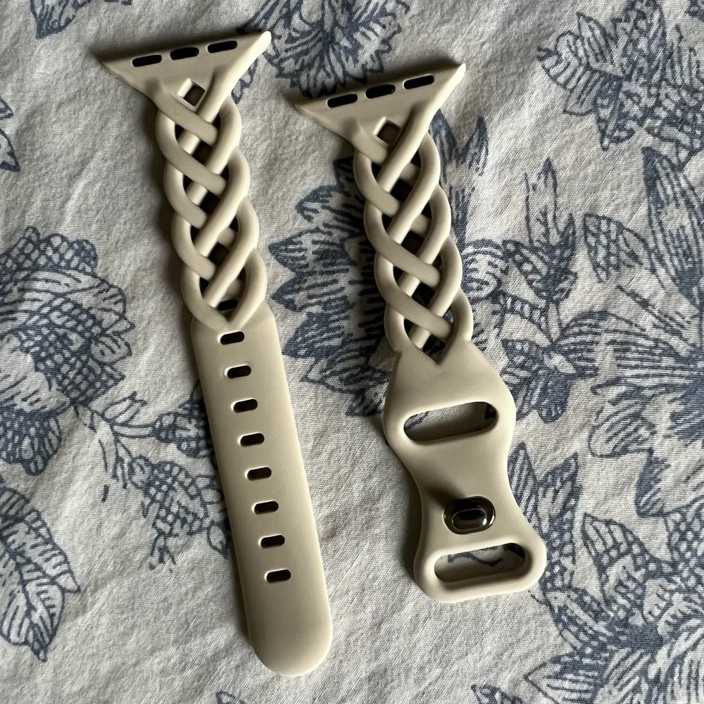Braided Silicone Bands in Sand Pink & Starlight